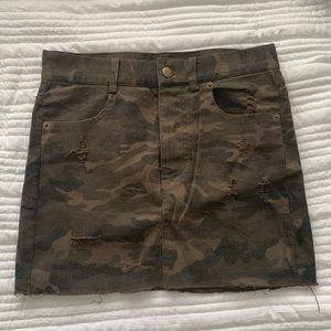 Camo Jean Skirt